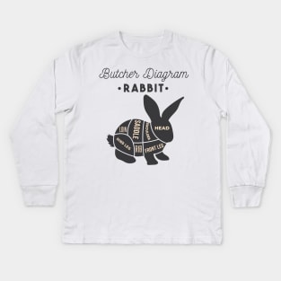 Butchers Diagram Rabbit Kids Long Sleeve T-Shirt